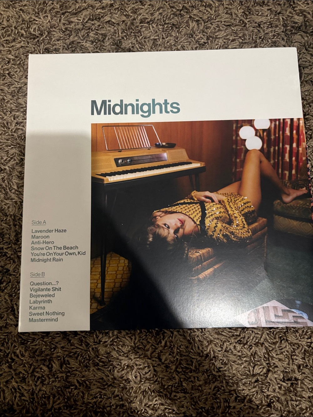 Midnights Vinyl Album Cover Art Print - White
